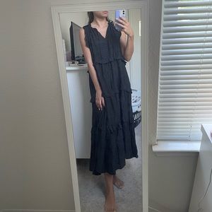 Vici black midi dress